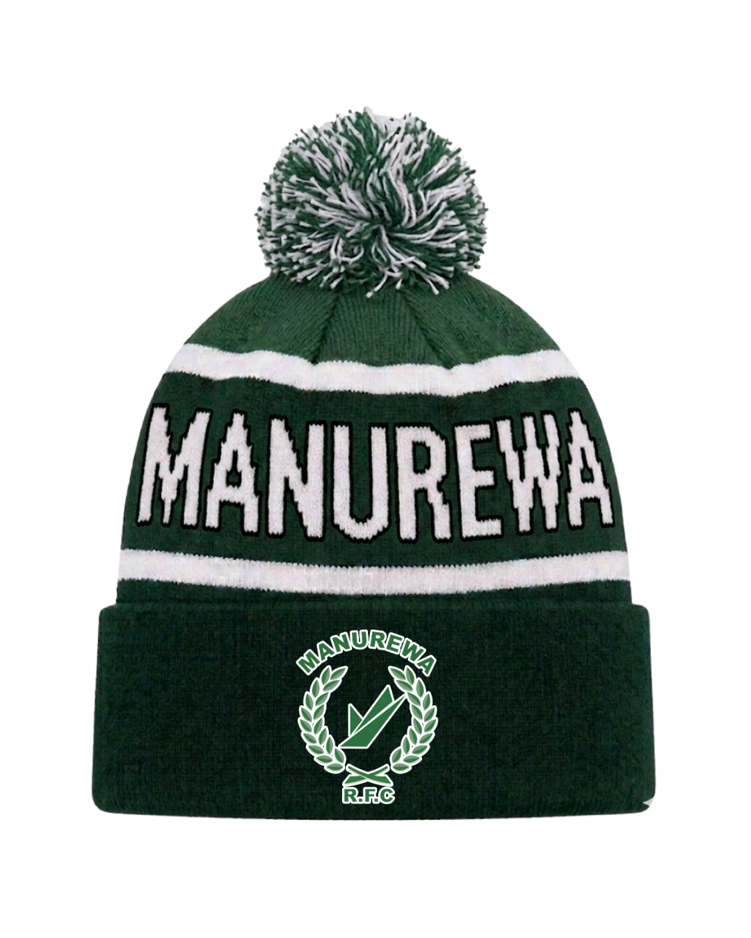 2026 Manurewa RFC Div 3 Rugby Pompom Beanie Front
