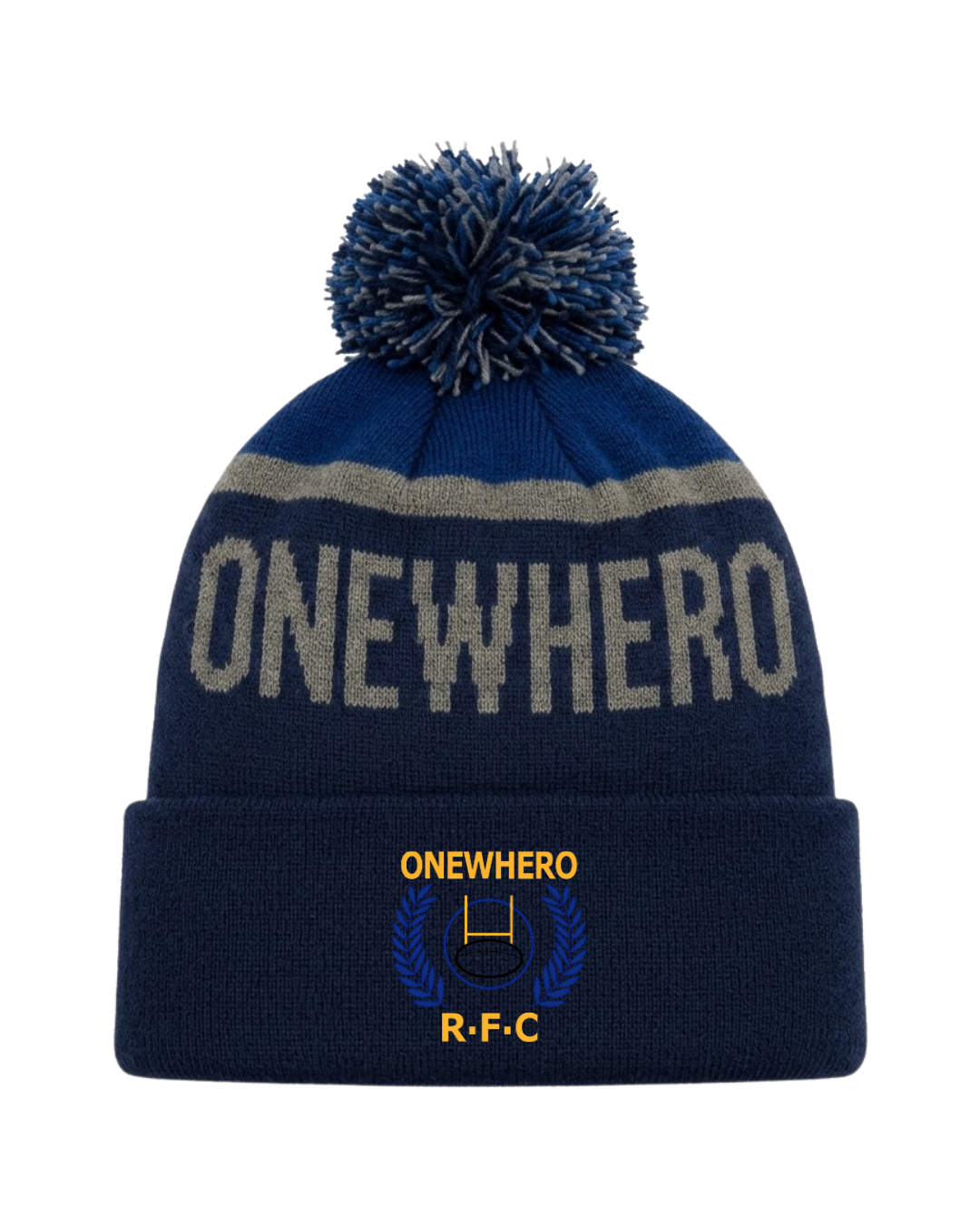 2026 Onewhero Rugby Pompom Beanie Front