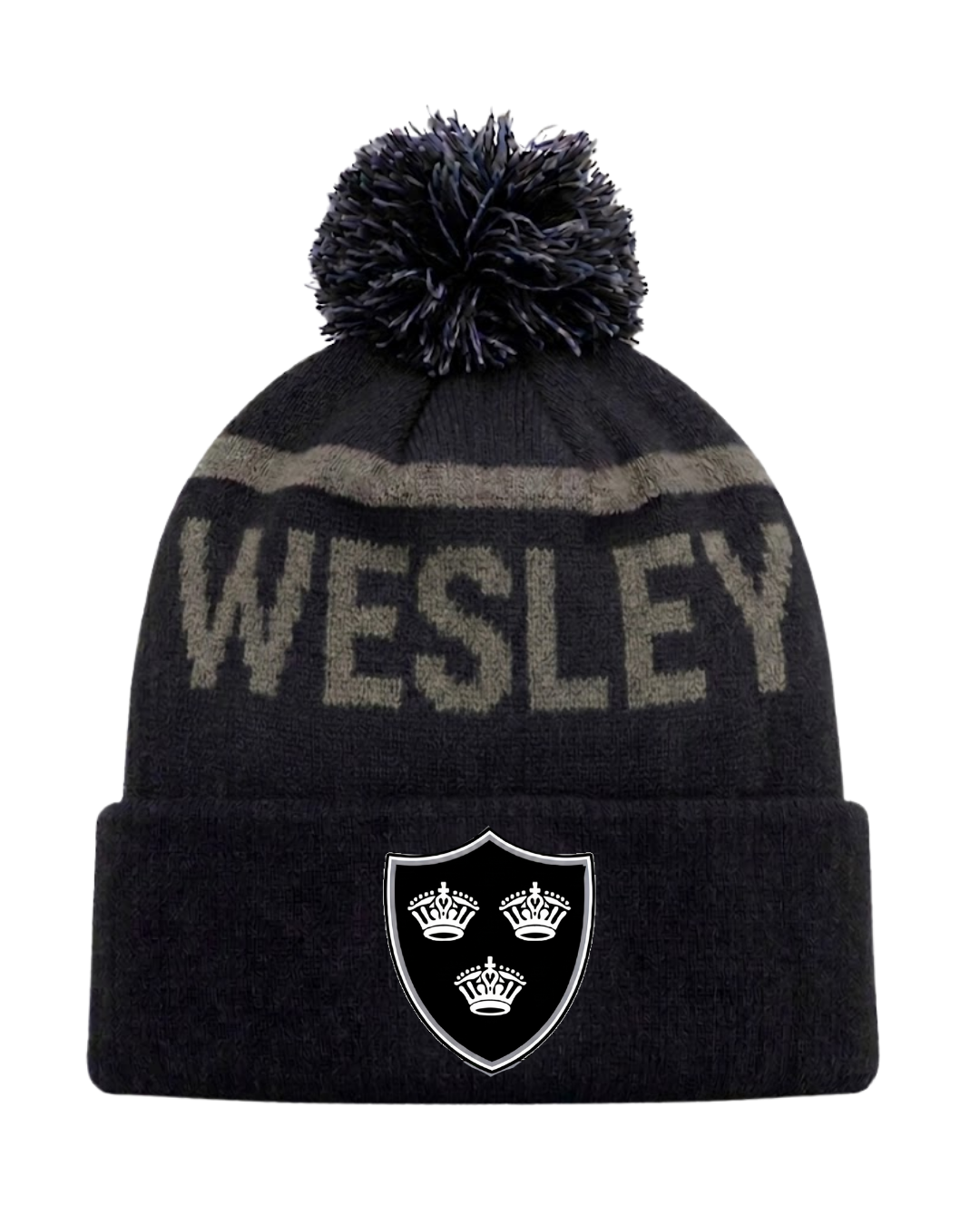 2026 Wesley College Rugby Supporters Pompom Beanie Front